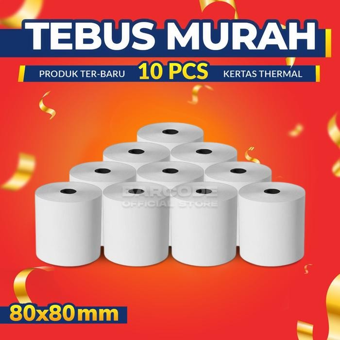 

KOIC Kertas Struk Kasir Thermal 80X80 / 80 X 80 Mm / 80X80Mm (10 Roll)