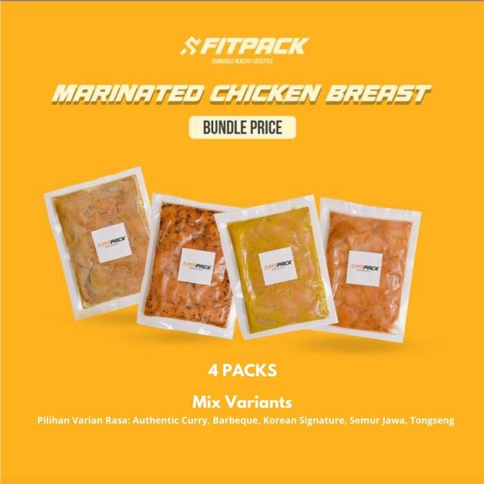 

paket bundle 4 packs chicken breast fillet marinated mix variant stok terbatas
