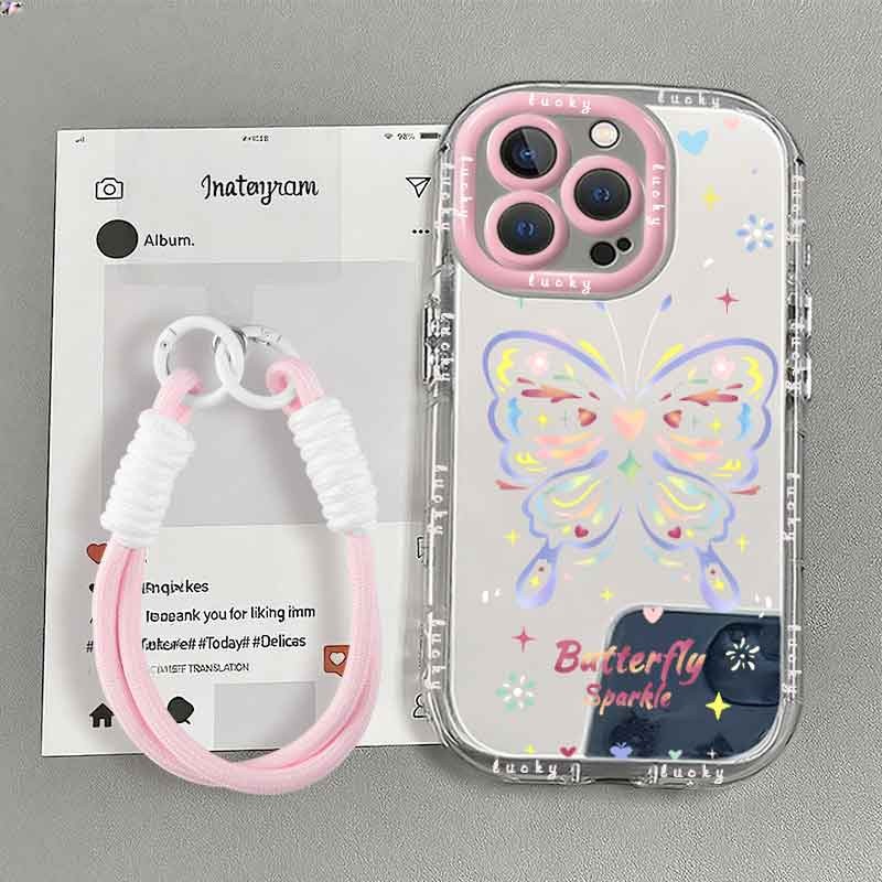 Mirror Tali Cewek Aesthetic Casing Hp Oppo A5I A3X A38 A18 A3 A16 A60 Casing