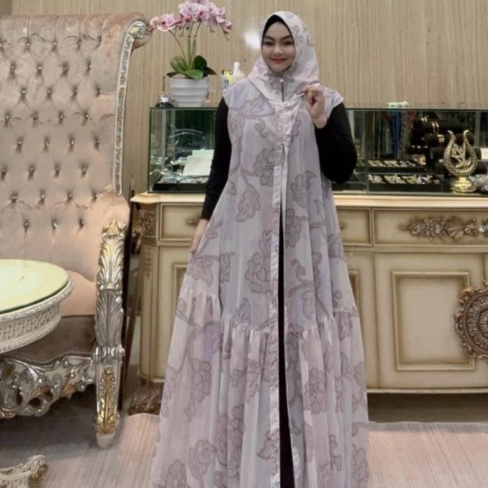 jilbab lovita zipper motif lokal nd hijab rompi lovita lovita zipper jilbab rompi kerudungparis