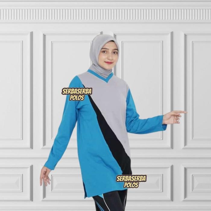 Baju Olahraga Senam Muslimah / Atasan Kaos Olahraga Senam Wanita muslimah / Baju Senam