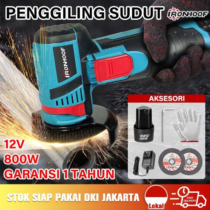 Terbaru - Ironhoof Mini Mesin Gerinda Tangan Brushless Angle Grinder Cordless