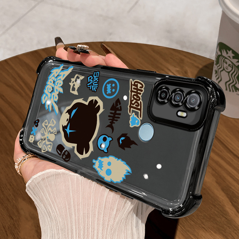 Casing Hp untuk OPPO A53 2020 A53s A32 A33 2020 Case Casing pola Sapi dan wajah tersenyum Kesing HP 