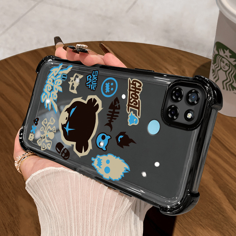 Casing Hp untuk Realme C21Y Realme C25Y C21 C15 Case Casing pola Sapi dan wajah tersenyum Kesing HP 