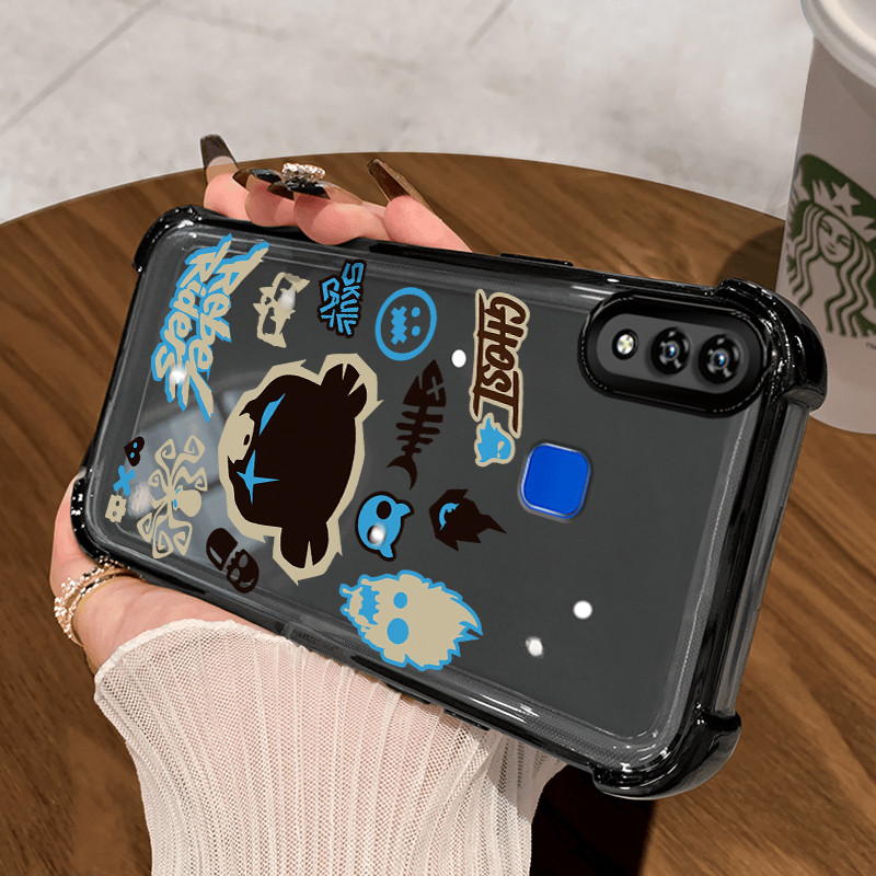 Casing Hp untuk VIVO Y91 Y91i Y93 Y95 Y91C Y1s Y90 Case Casing pola Sapi dan wajah tersenyum Kesing 