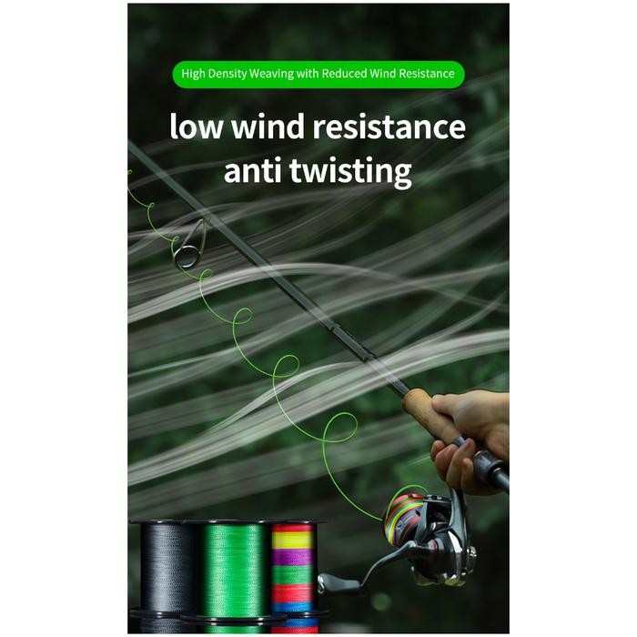 Senar benang pancing PE braid casting laut, multiwarna 300METER (TERBAIK) (TERBARU) (TERMURAH)
