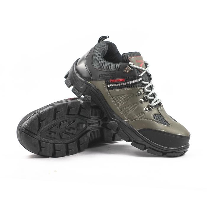 PJ Sepatu Safety Pria Ujung Besi Paramount Kerja Proyek Lapangan High Hitam Shoes