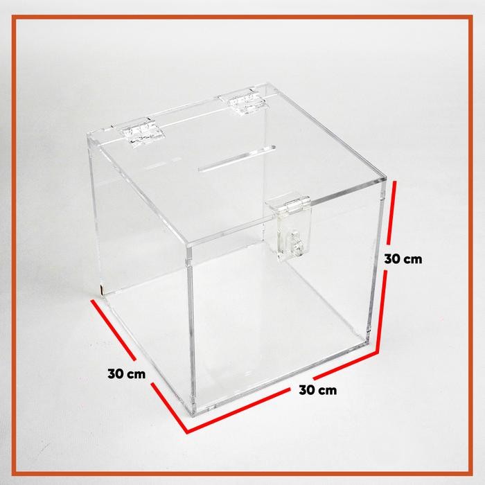 Kotak Amal / Saran Akrilik Ukuran Besar (30X30X30) Kode 1083