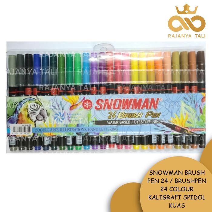 Snowman Brush Pen 24 / Brushpen 24 Colour Kaligrafi Spidol Kuas