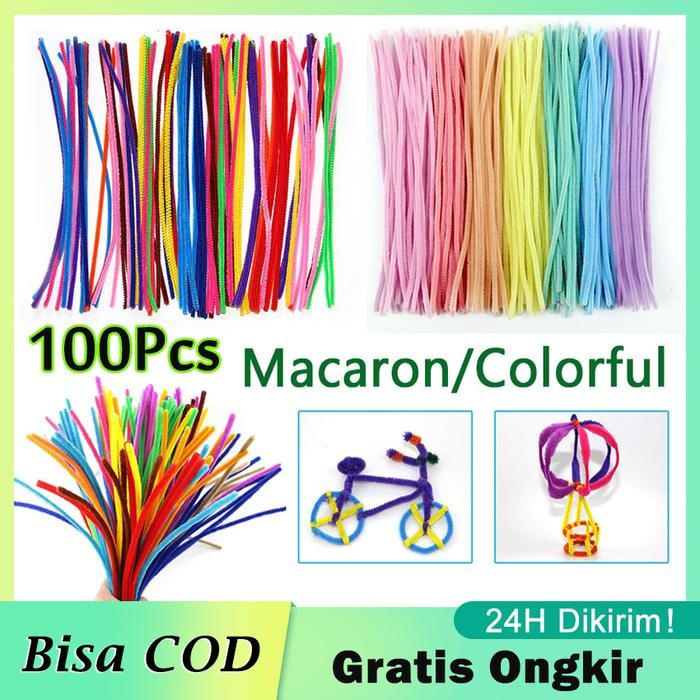 

New 100Pcs Kawat Bulu Mercy Pastel Mix Warna 30cm /Kawat Bulu Mainan Anak Craft Diy Kerajinan Tangan