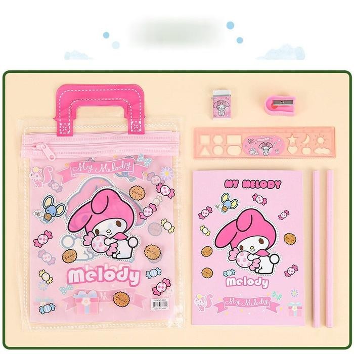 

New Alat Tulis Set 6 in 1 Karakter K*r*mi Murah Lucu Pouch Set Stationery Hadiah Anak S*nr*o -