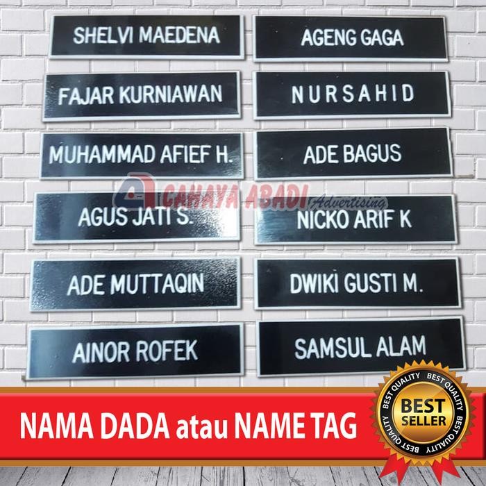 

New Nama Dada atau Name Tag atau Papan Nama Grafir
