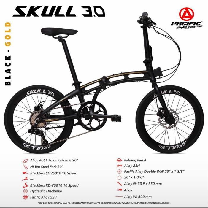 Promo new year sale 20" Pacific skull 3.0 10Sp blackbox hydro brake