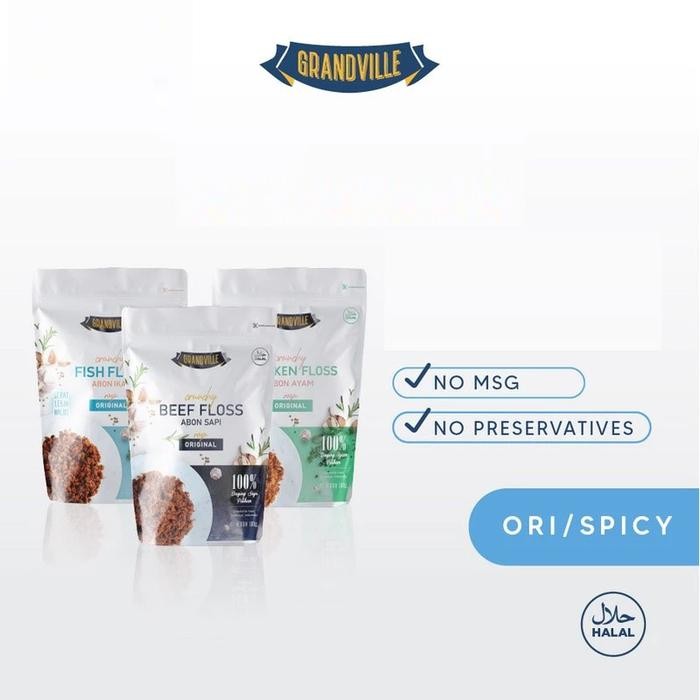 

Baru Grandville Abon Crunchy Sapi Ayam Ikan Original 100Gr