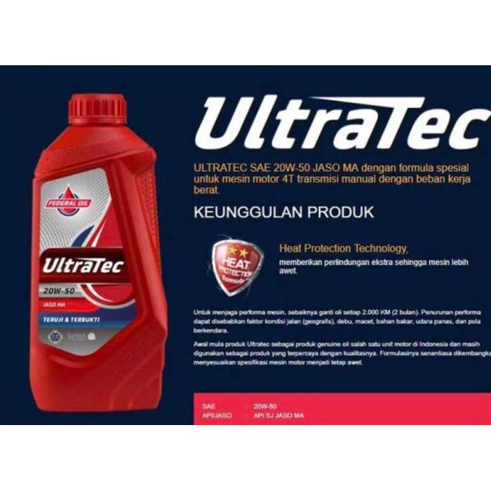 OLI MESIN MOTOR 4T 1 LITER FEDERAL - ULTRATEC ORIGINAL