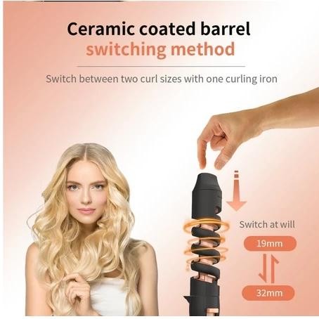 Nimmu Catok Auto Curl Rotate Catokan Rambut Curly 19Mm /32Mm Ion Catokan Curly Otomatis Curly Rambut