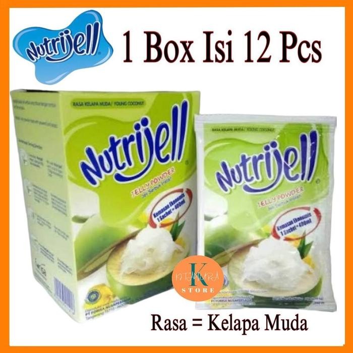 

LEZAT- Nutrijell Kelapa Muda Kemasan Dus 12X10G Jelly Powder Instant Agar Agar Jeli Food