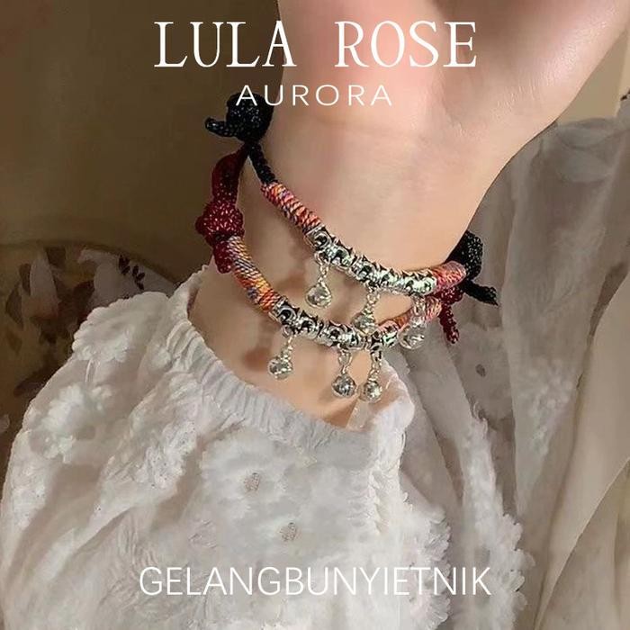 

LULA ROSE Gelang Couple Etnik Tali Lonceng Hitam Merah Cocok Buat Pasangan / Bestie Adjustable