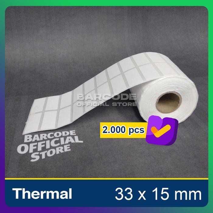 

Stiker Kertas Label Barcode Thermal Ukuran 33x15mm - 33 x 15 mm 2Line