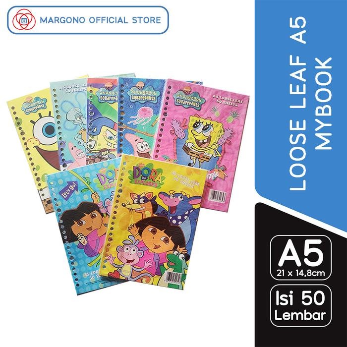 

My Book Distinction Loose Leaf A5 Isi Binder Spongebob Dora Nickelodeon - 50 Lembar Full Color Print