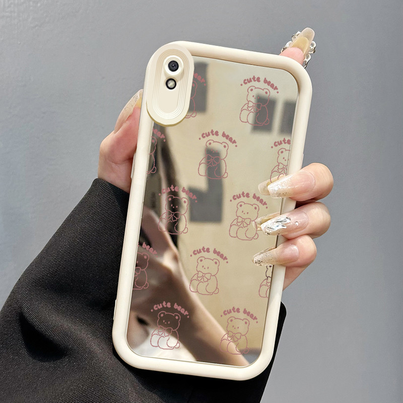 Casing Hp Untuk Xiaomi Redmi 9A Redmi 9i Redmi 9T Redmi 9 Power Case Beruang boneka Cermin Ponsel Ka