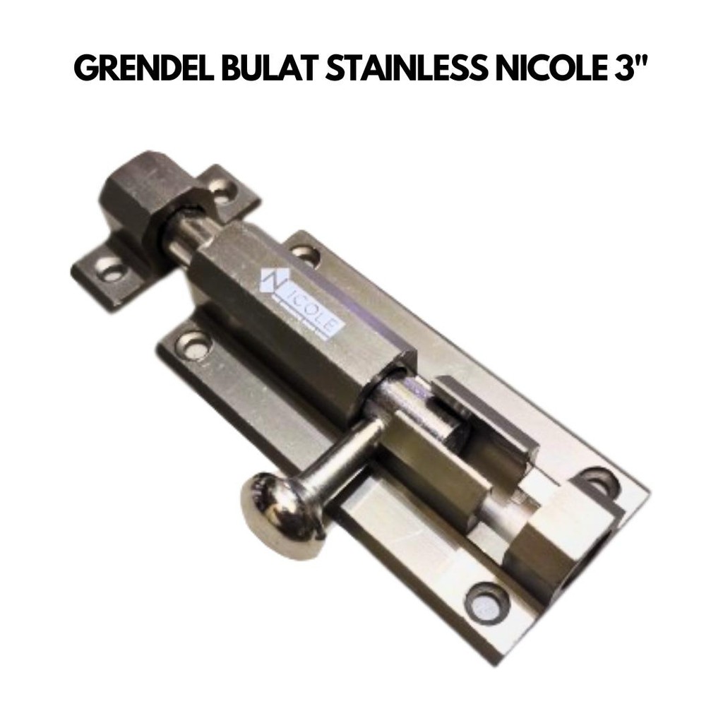 GROSIR NICOLE Grendel 3" Inch Stainless Steel Selot Slot Pintu Jendela Rumah JUMBO TEBAL grendel nic