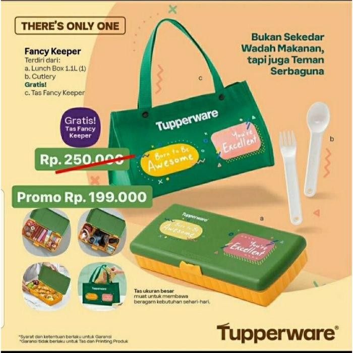PROMO TEMPAT MAKAN TUPPERWARE LUNCH KEEPER RECTANGULAR KOTAK MAKAN SET