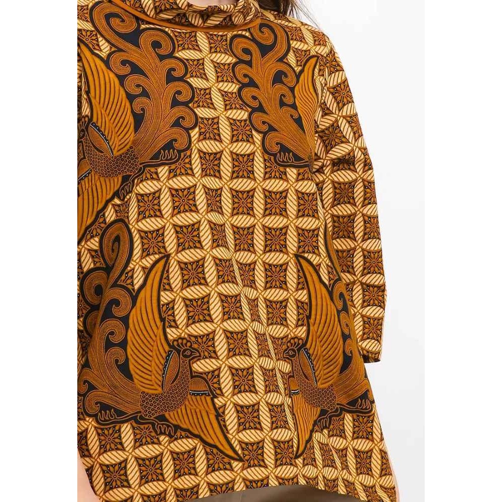 Baju Batik Wanita Danar Hadi Blouse Katun Batik Print Kawung Merak Kem