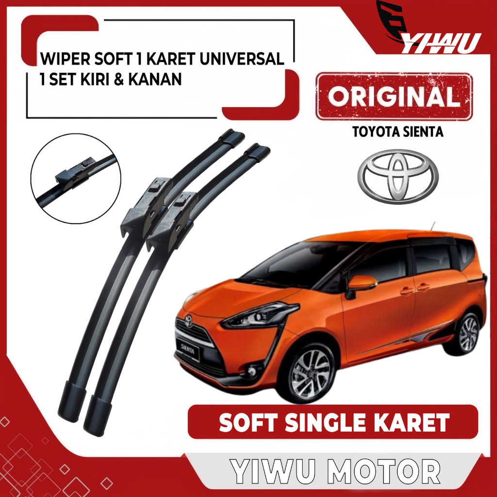 Wiper Blade Toyota Sienta Frameless Pembersih Kaca Depan Mobil 1 Set Kiri dan Kanan