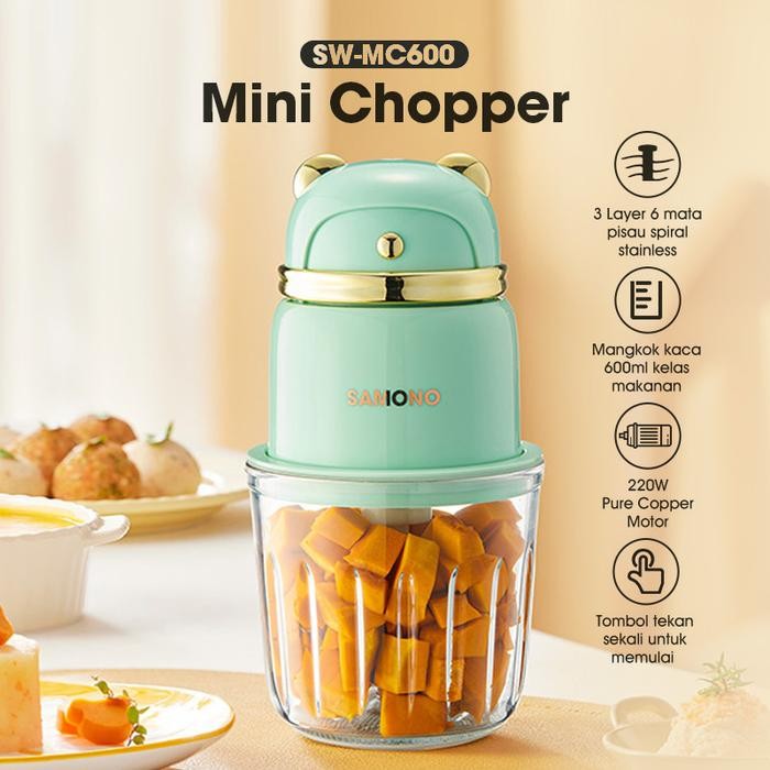 

LUXEHEALTH- (Eksklusif Jordi Onsu) Samono Food Processor Mesin Penghalus Daging Dan Sayuran 600 Ml