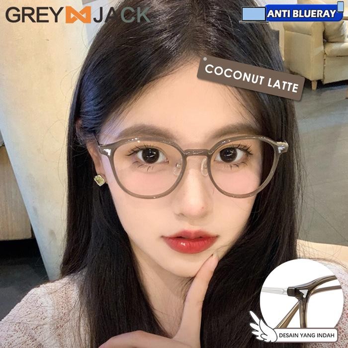 ORIGINAL Grey Jack Kacamata Antiradiasi Blueray TR90 Oval Fashion 30173 READY STOCK