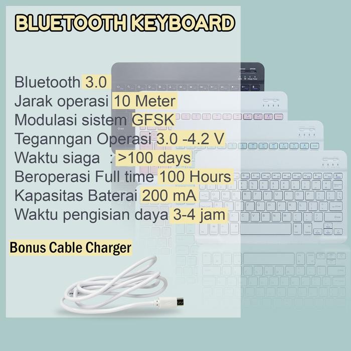 ONESOS KEYBOARD WIRELESS BLUETOOTH LAPTOP IPAD HANDPHONE UNIVERSAL 9.8