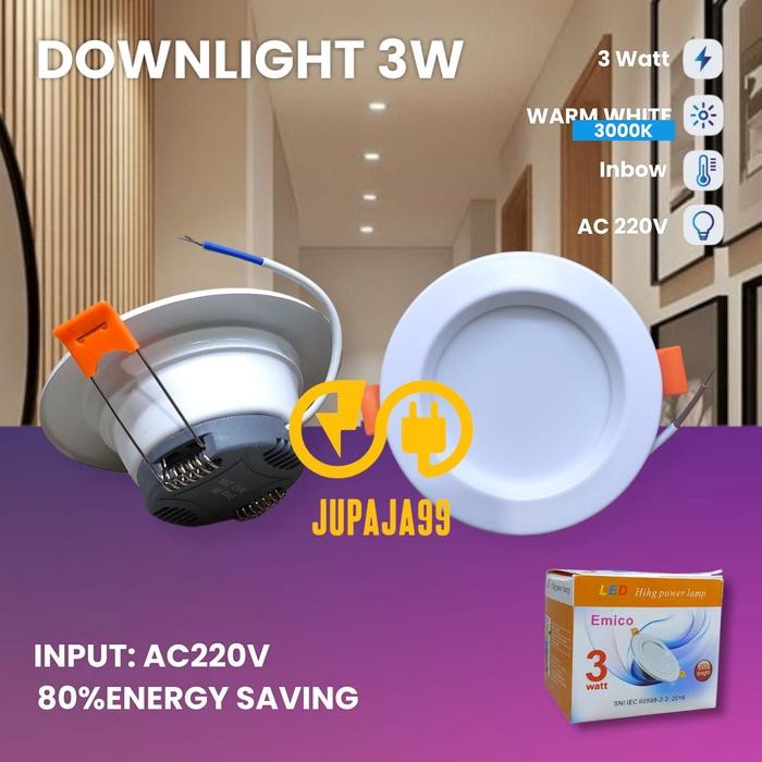 Lampu Downlight LED Plafon 3watt 3W