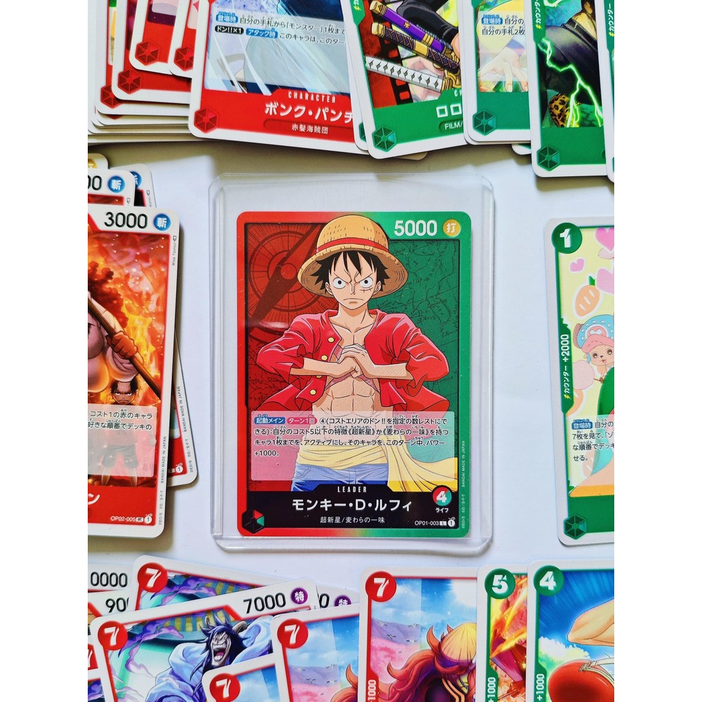 (51 pcs) DECK ONE PIECE TCG – RED GREEN Monkey.D.Luffy OP01-003 Build Deck - Bundle Deck/Fun Deck On