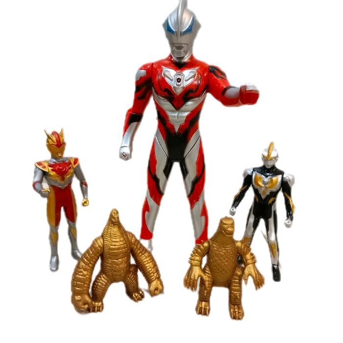 Terbaru Mainan Robot Ultraman 3pcs + 2 Monster Ultraman Orb Geed Zero Dummy Figure