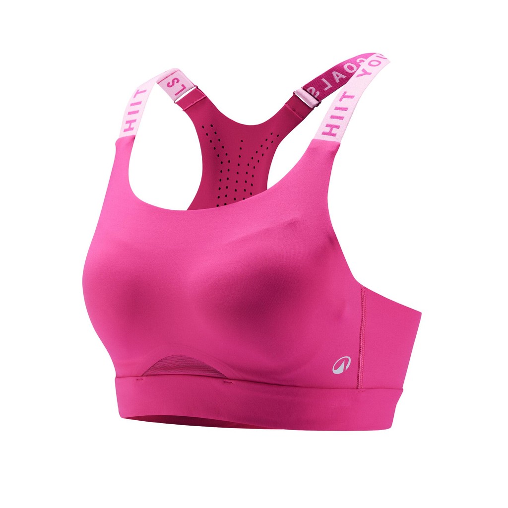 Decathlon DOMYOS Sport Bra Fitness Berpori Wanita 520 - Pink - 8872823