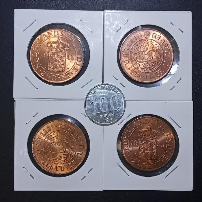 Koin Kuno 2,5 Cent Benggol 1945 Nederland Indie Asli Antik Asli