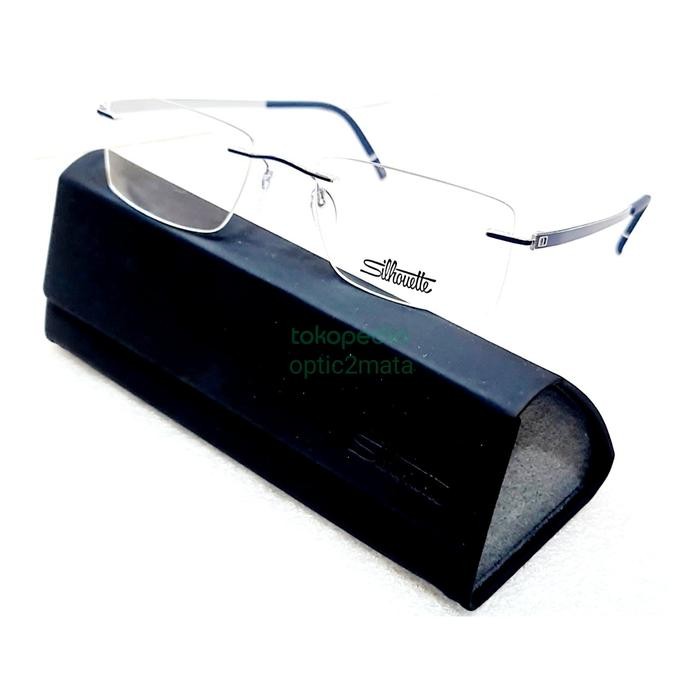 Frame kacamata Silhouette 5529 FG 4510 52 Silver Pacific Blue original