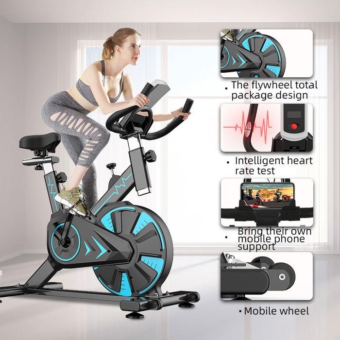 Sepeda Statis Gym Spinning Bike with Speedometer Aplikasi Real Zwift
