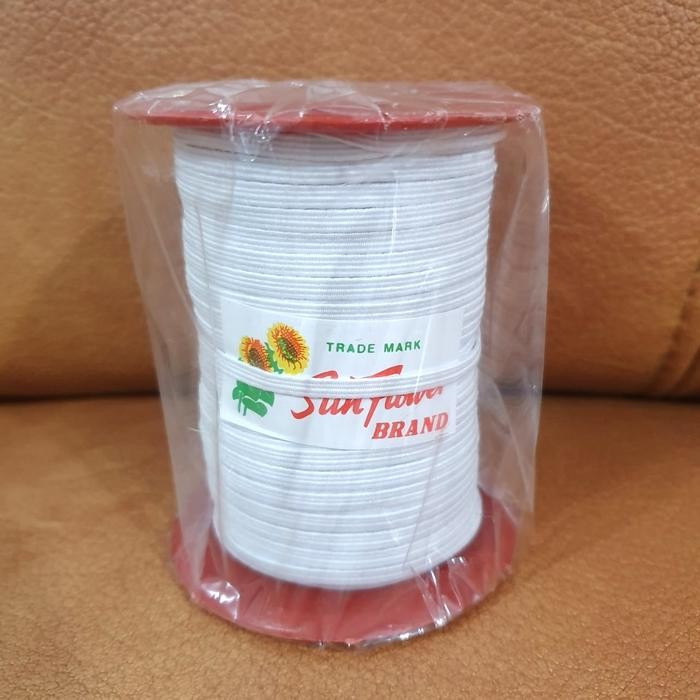 Bisa E-Faktur Karet Elastis Putih 4 Mm / Karet Elastis Baby 4 Mm (60 Yard)