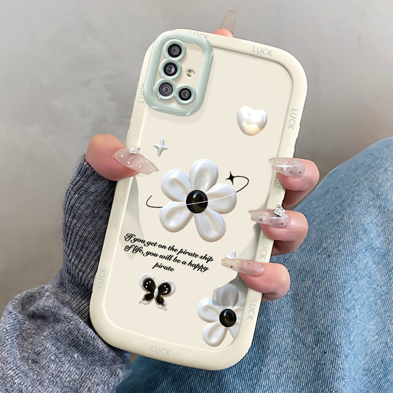 Casing Hp untuk Samsung A51 M40s Case Casing HP Softcase Puff Kasing ponsel Drop silikon tahan Bunga