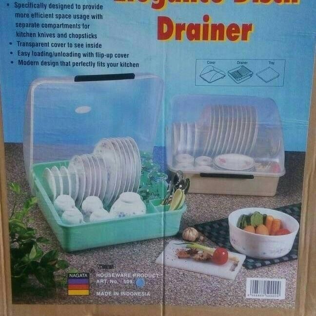 Tempat Piring Tutup Nagata (Elegance Dish Drainer) / Rak Piring Tutup