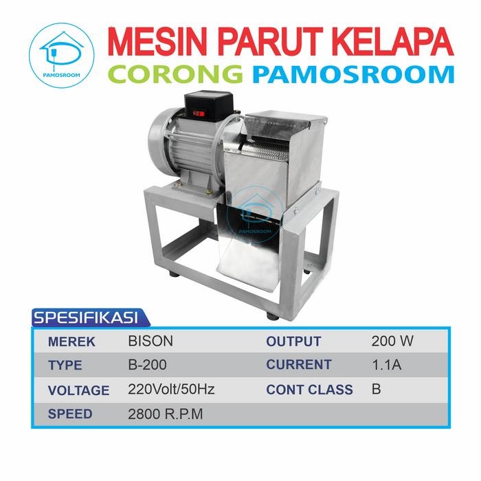 Pamosroom Mesin Parut Kelapa Listrik Parutan Kelapa Corong Parutan