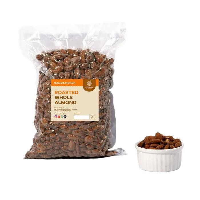 

Almond panggang Utuh 1 kg whole nuts roasted kacang Premium Superfood snack crunchy