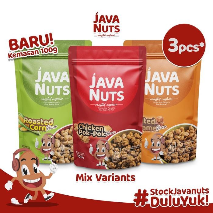 

Cemilan Kacang Mete Panggang Roasted Cashew 100gr JAVANUTS All Varian