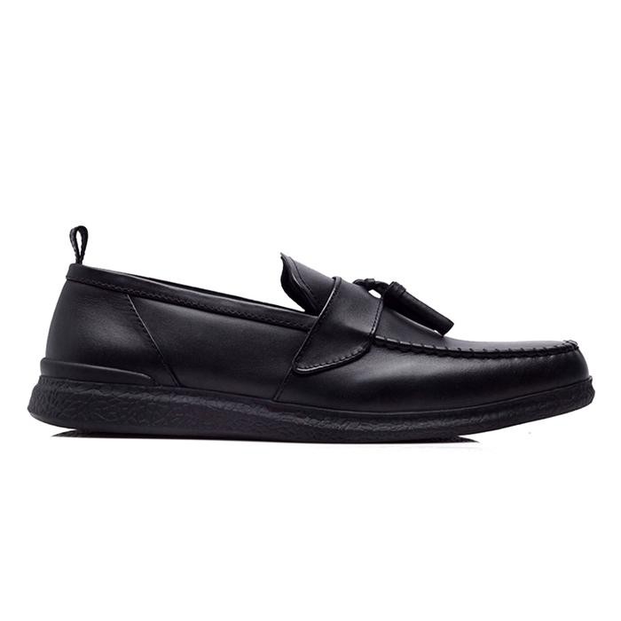 Kenzios Sepatu Formal Pria Kulit Asli Vasco Black Series