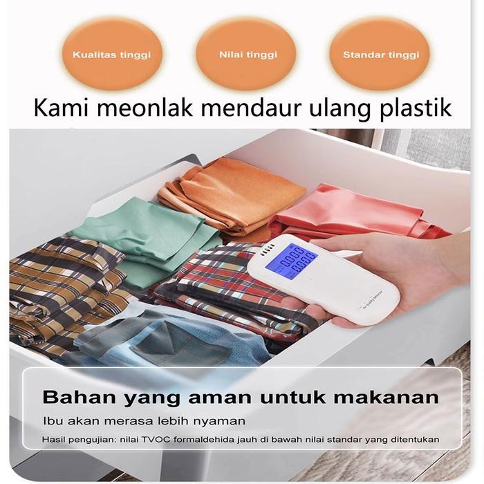 Lemari Pakaian Plastik Loker Plastik Lemari Baju Plastik Kabinet Drawer Storage Cabinet Putih Laci
