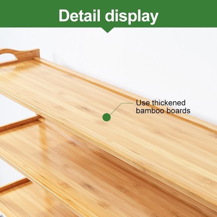 LH-Rak Sepatu Susun Kayu Rak Bamboo Penyelenggara Rak Sandal Rak Sepatu Medan Rak Penyimpanan Lemari