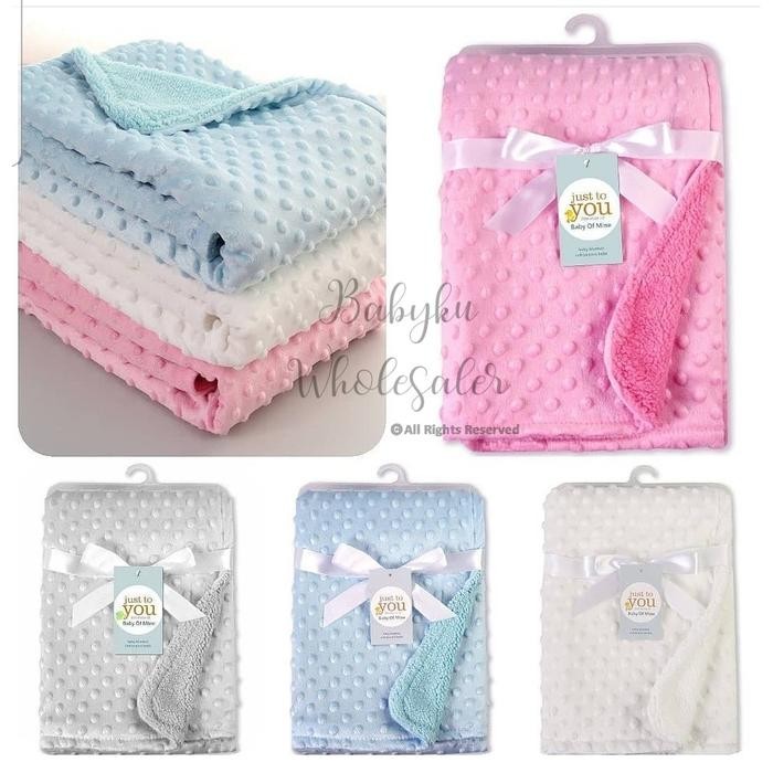 New Selimut Bayi Double Fleece Polos - Baby Blanket Lembut