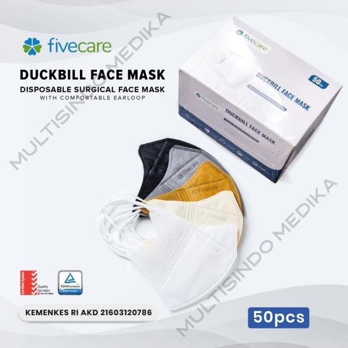 Pilihan- Fivecare Duckbill / Duckbill Face Mask 4Ply Isi 50Pcs / Duckbill